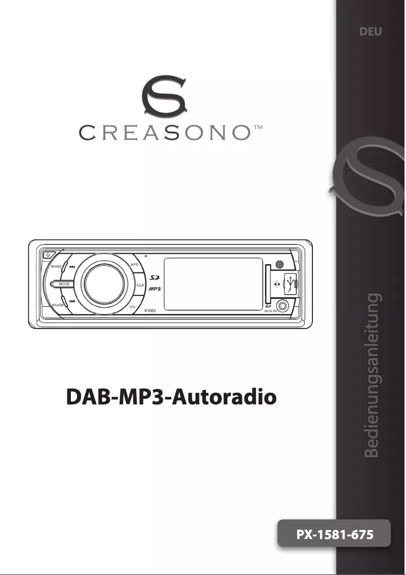 Page n°1 - Manuel utilisateur Creasono CAS-4400BT PX-1581