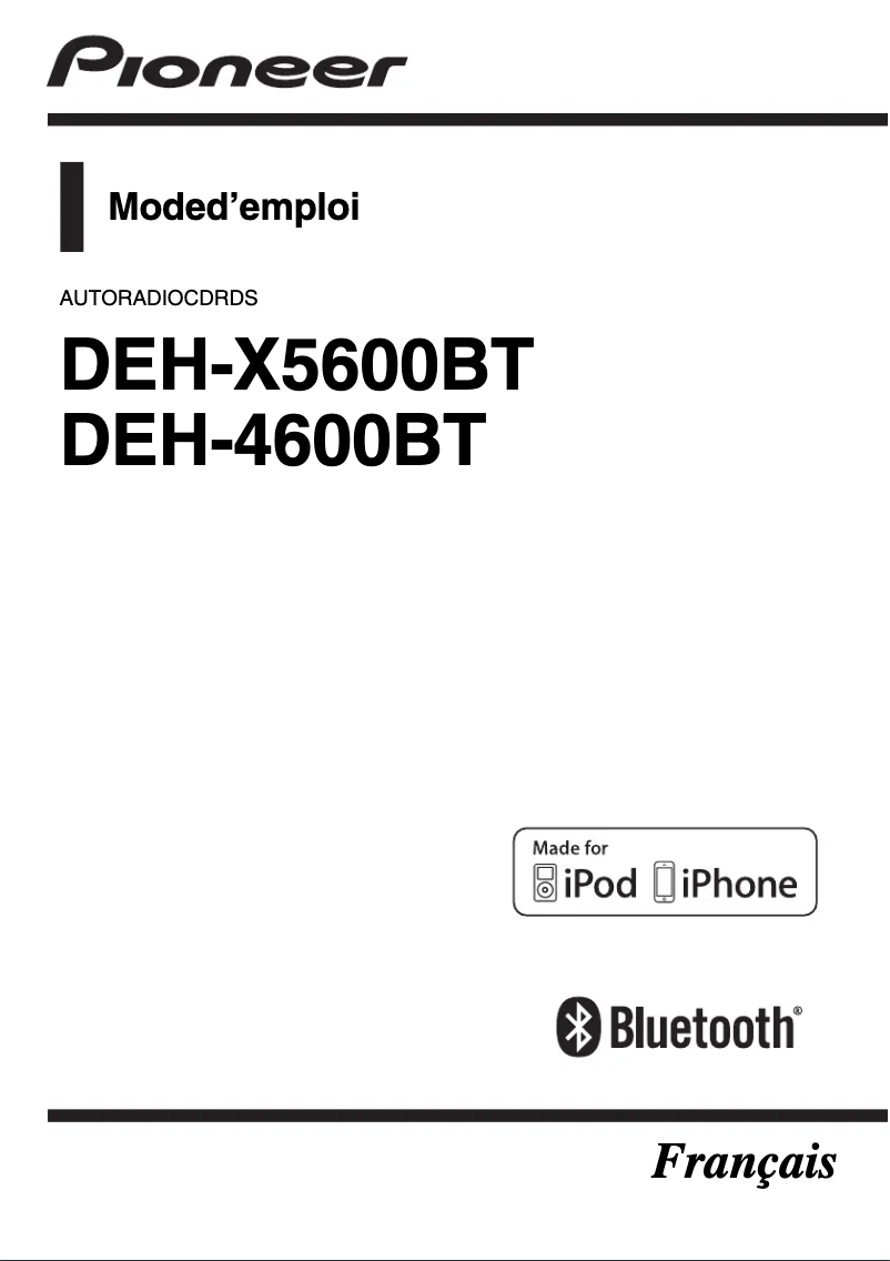 Image de la première page du manuel de l'appareil DEH-4600BT
