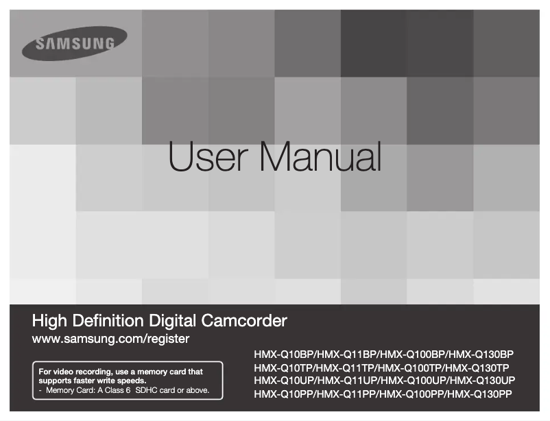 Página 1 del manual Manual de usuario Samsung HMX-Q11TP
