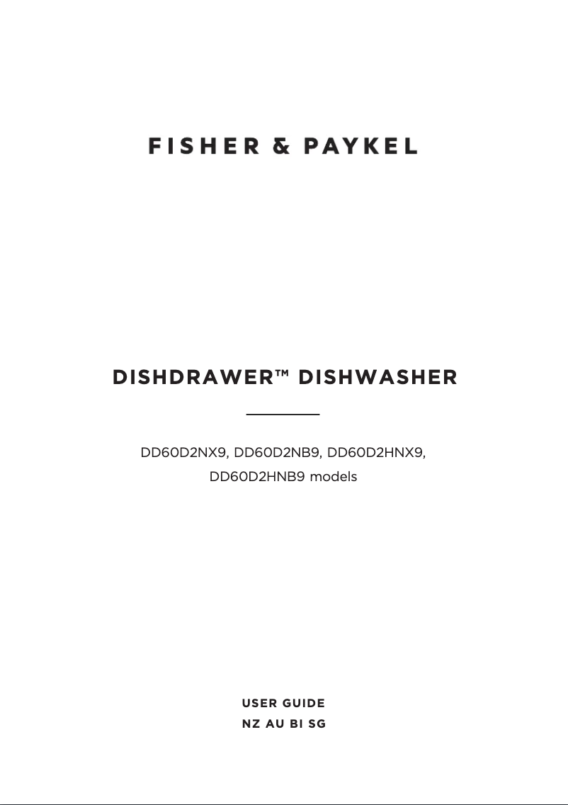Page n°1 - Manuel utilisateur Fisher & Paykel DD60D2NB9