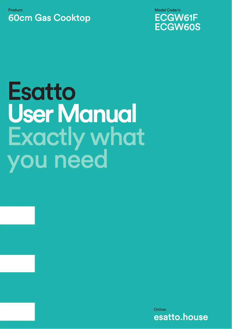 Page 1 de la notice Manuel utilisateur Esatto ECGW61F