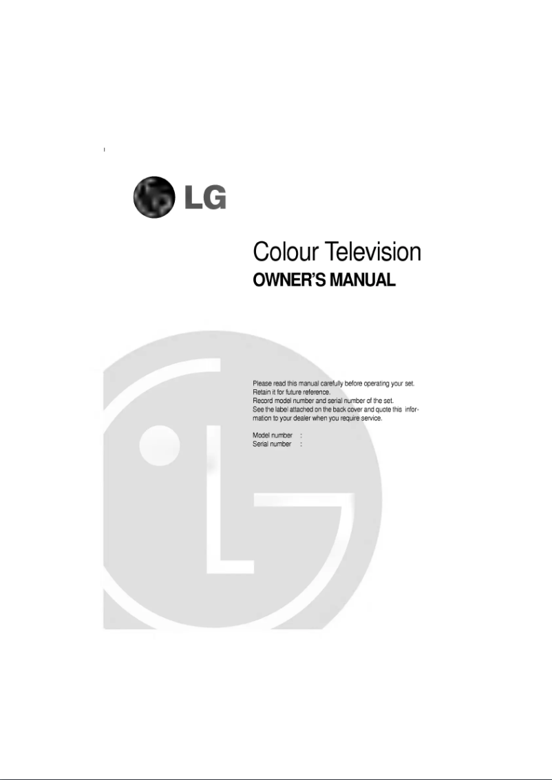 Page n°1 - Manuel utilisateur LG PT-43A80