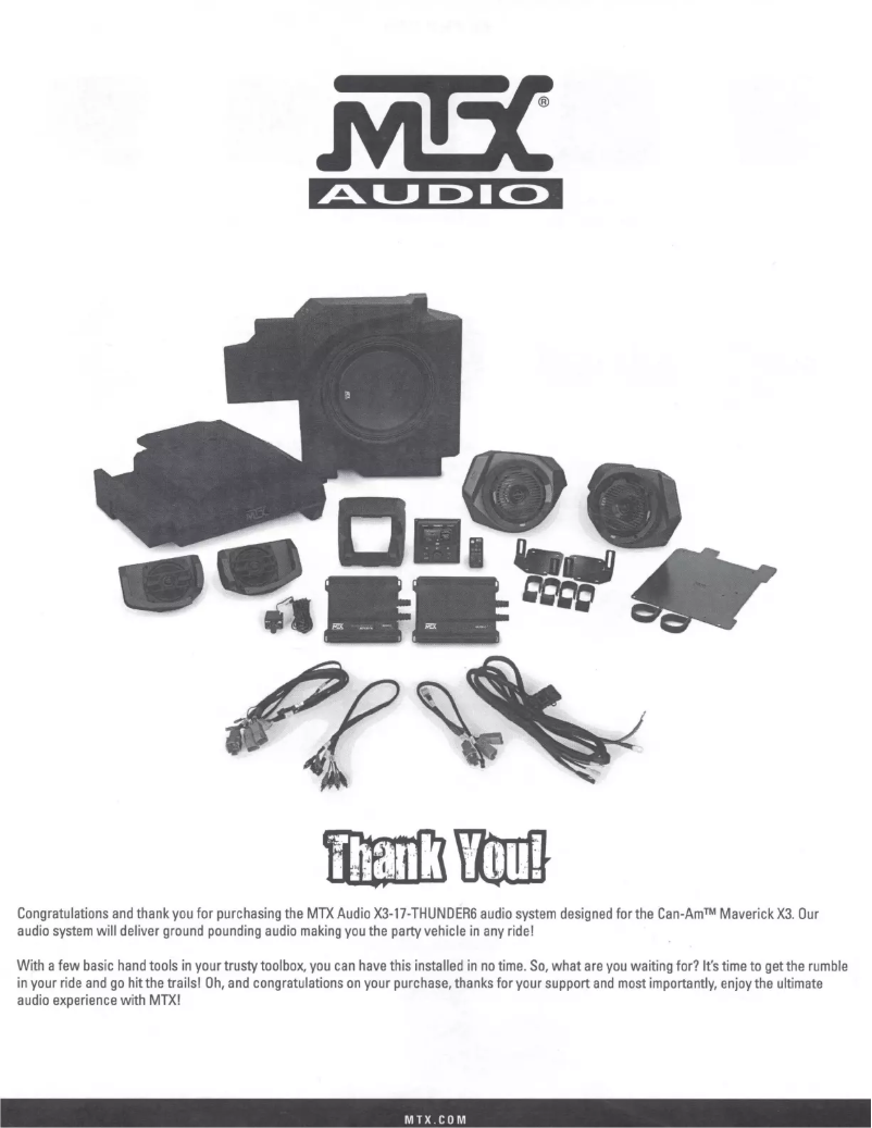 Page 1 de la notice Manuel utilisateur MTX Audio X3-17-Thunder6