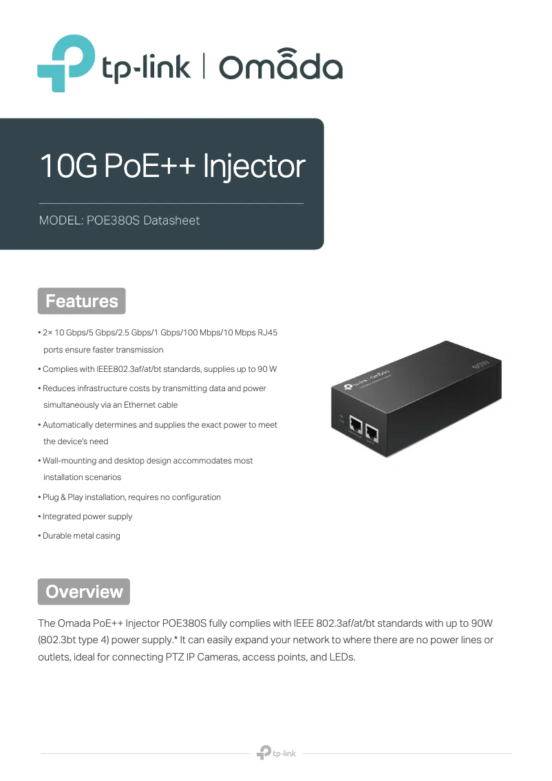Page n°1 - Fiche technique TP-Link POE380S