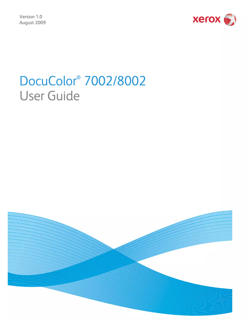 Page n°1 - Manuel utilisateur Xerox DocuColor 8002