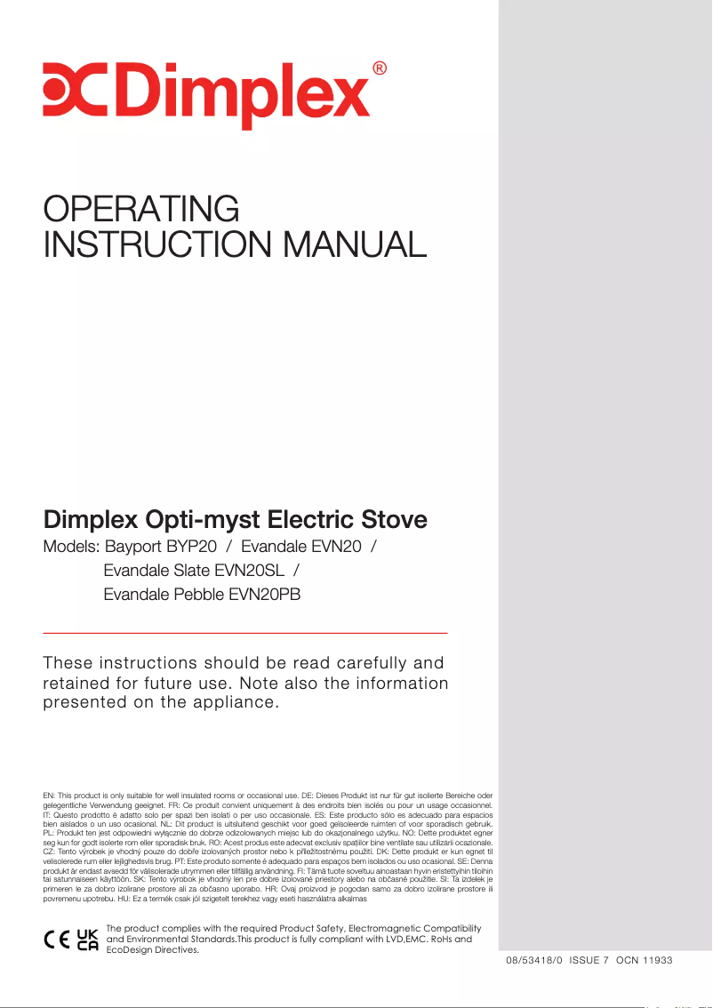 Page n°1 - Manuel utilisateur Dimplex BYP20