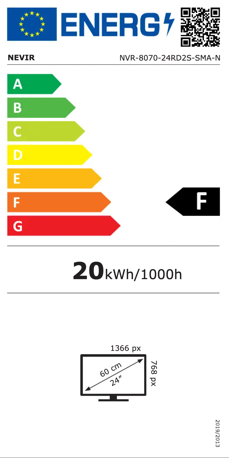 Page n°1 - Label énergétique Nevir NVR-8070-24RD2S-SMA-N