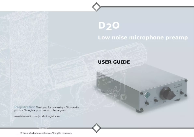 Page 1 de la notice Manuel utilisateur Triton D2O Mono