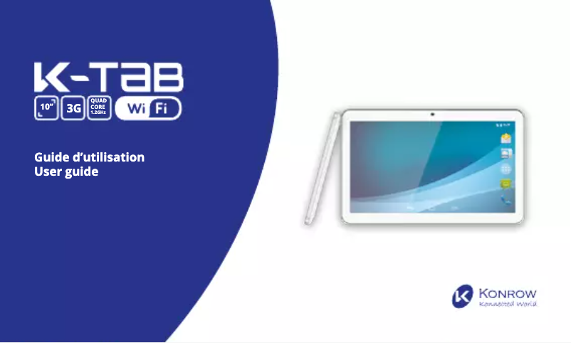 Image de la première page du manuel de l'appareil K-Tab 1001+