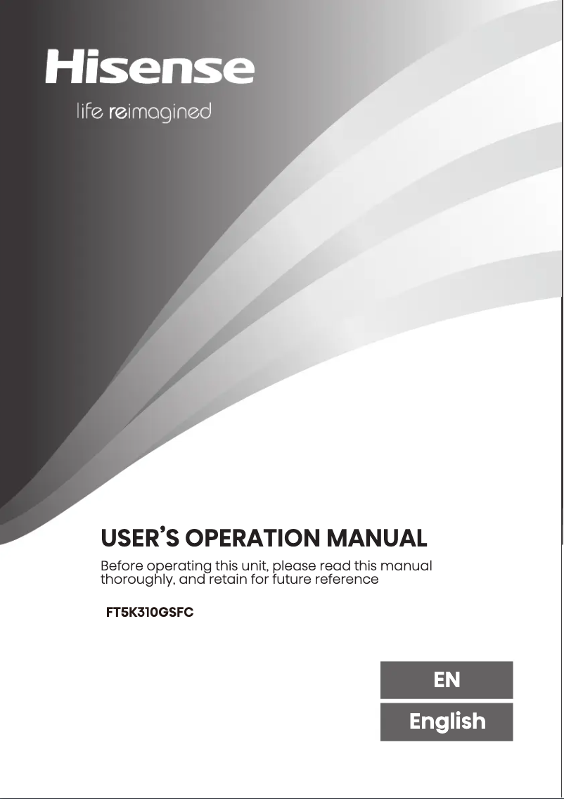 Image de la première page du manuel de l'appareil FT5K310GSFC