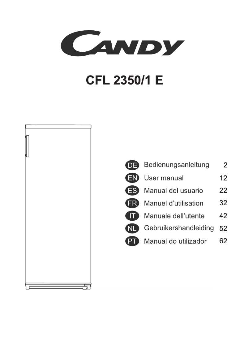 Page 1 de la notice Manuel utilisateur Candy CFL 2350/1 E
