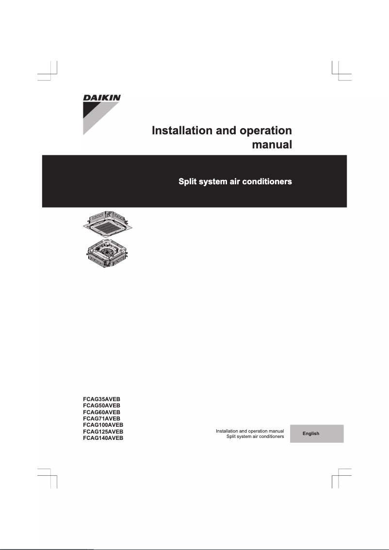 Image de la première page du manuel de l'appareil FCAG140AVEB