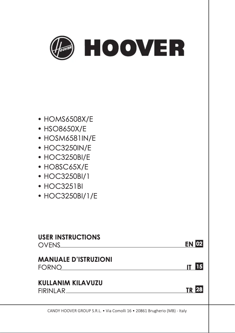 Página 1 del manual Manual de usuario Hoover HOC3250BI/E
