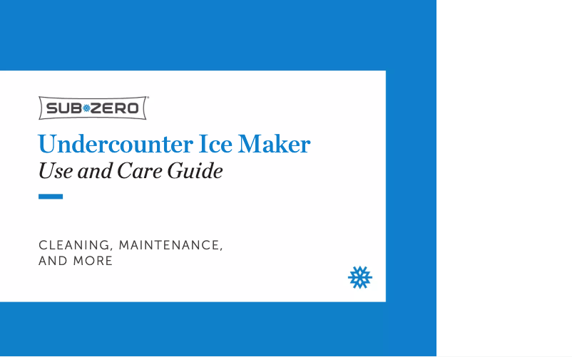 Page 1 de la notice Manuel d'utilisation et d'entretien Sub-Zero UC-15IP