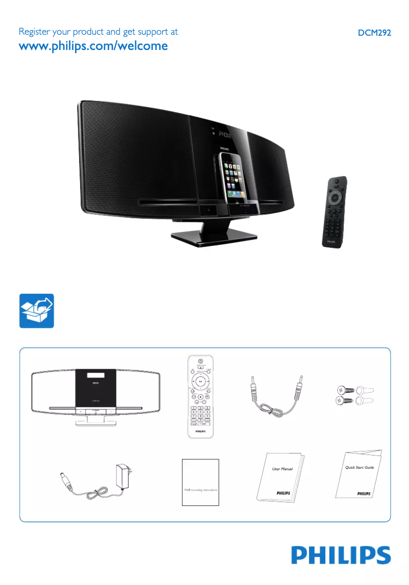 Page 1 de la notice Guide de démarrage rapide Philips DCM292