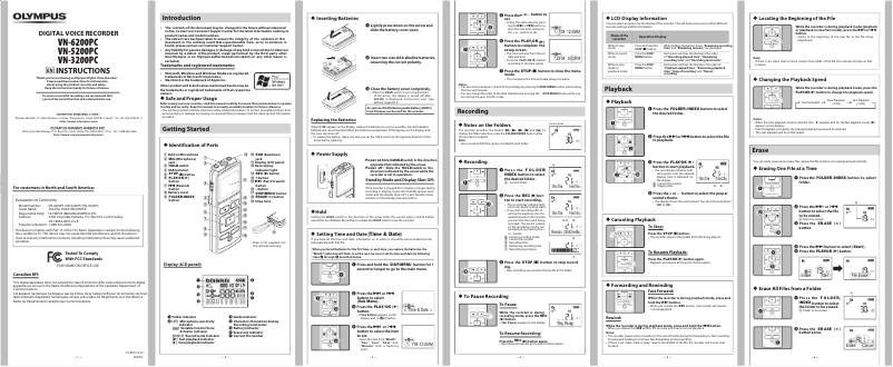 Page n°1 - Manuel utilisateur Olympus VN-6200PC