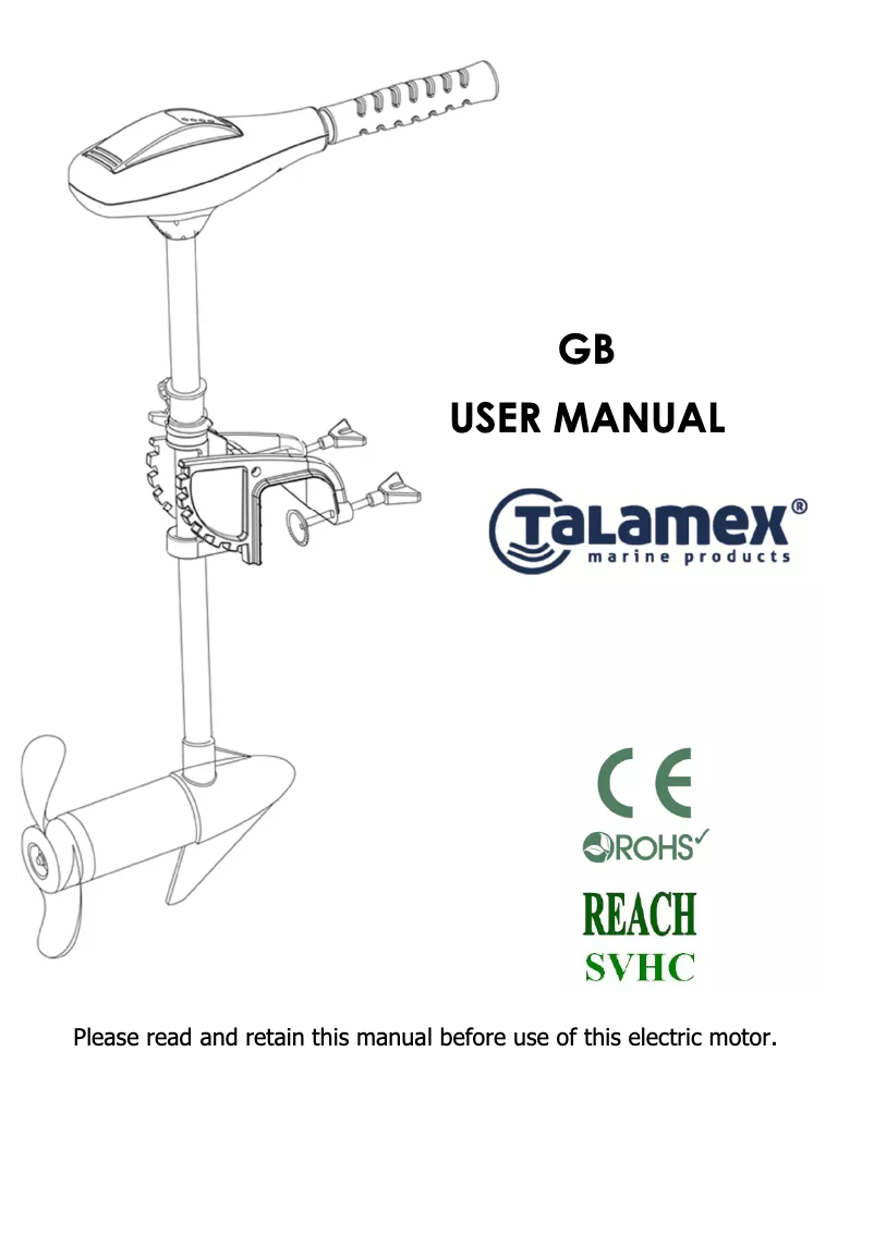 Page n°1 - Manuel utilisateur Talamex TM66