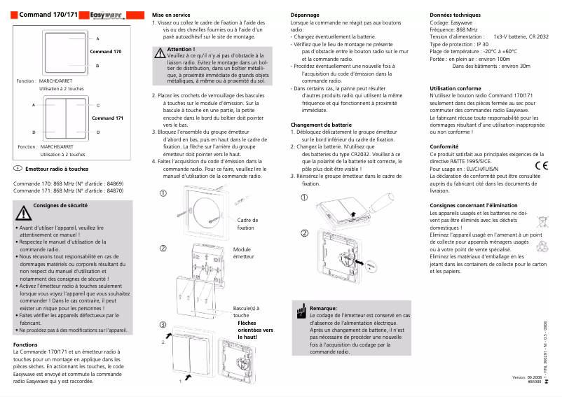 Página 1 del manual Manual de usuario Marantec Command 170 Easywave