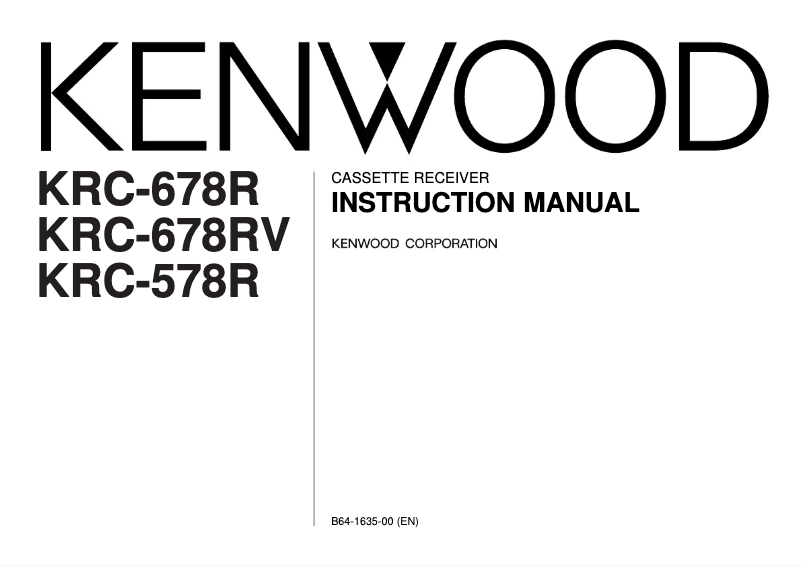 Page 1 de la notice Manuel utilisateur Kenwood KRC-678RV