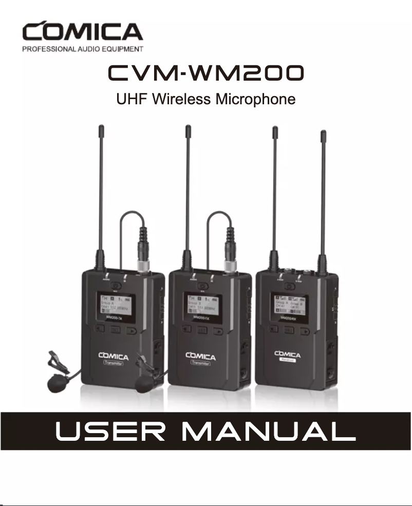 Page 1 de la notice Manuel utilisateur Comica CVM-WM200A