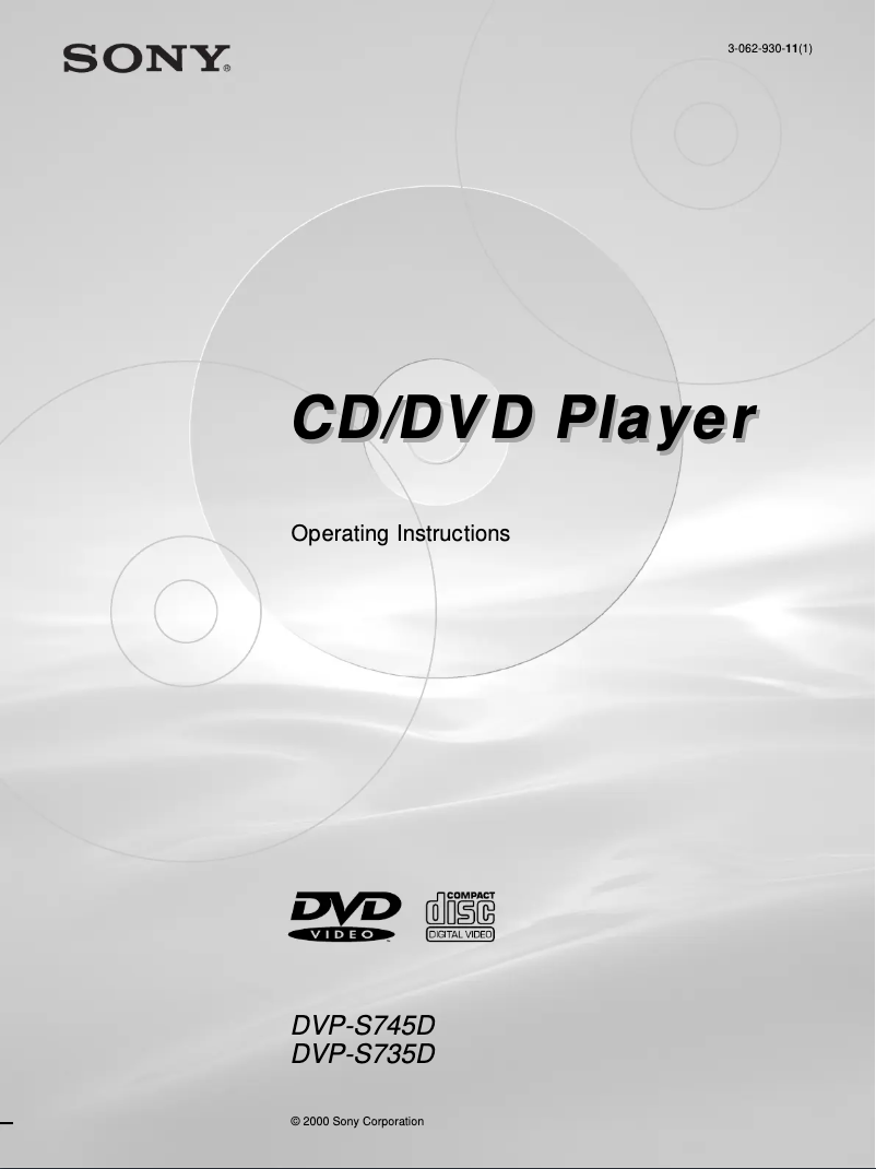 Page 1 de la notice Manuel utilisateur Sony DVP-S745D