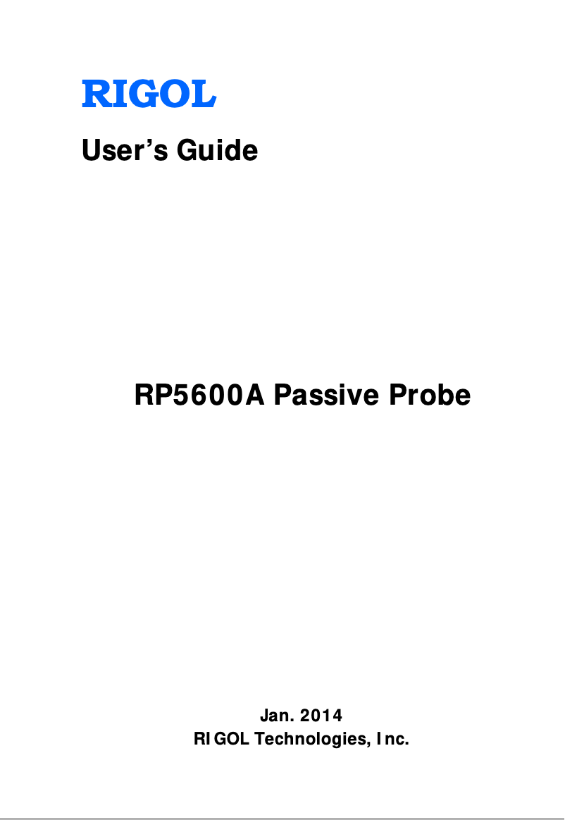Página 1 del manual Manual de usuario Rigol RP5600A