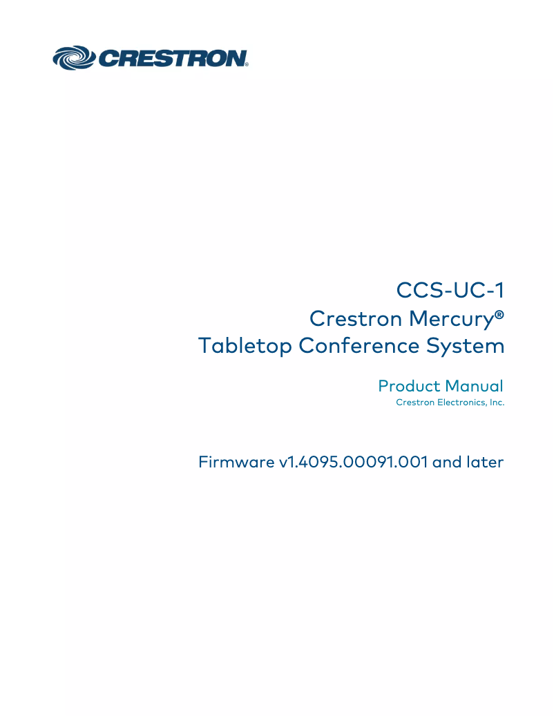 Page n°1 - Manuel utilisateur Crestron CCS-UC-1