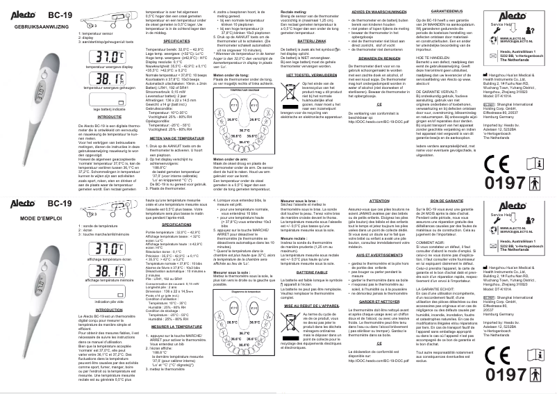 Page 1 de la notice Manuel utilisateur Alecto BC-19GN