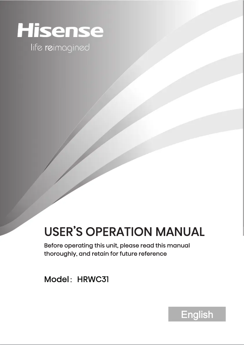 Page 1 de la notice Manuel utilisateur Hisense HRWC31