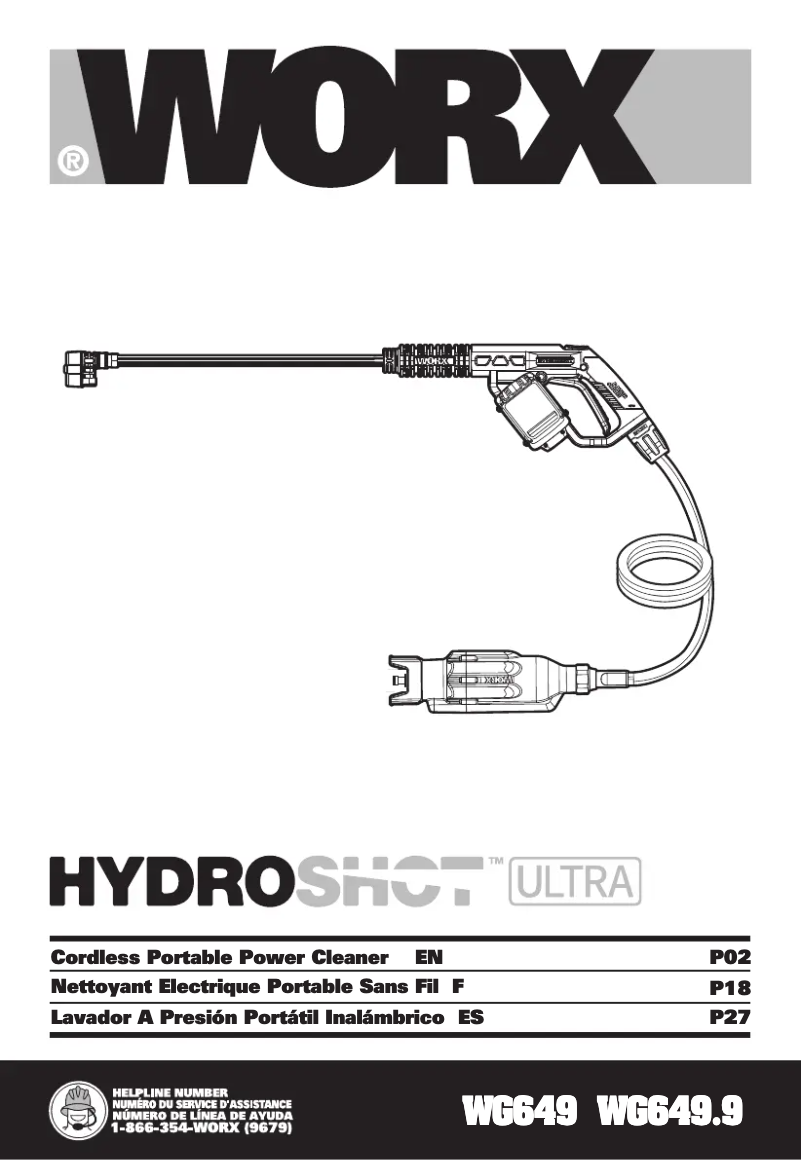 Page 1 de la notice Manuel utilisateur Worx WG649.9