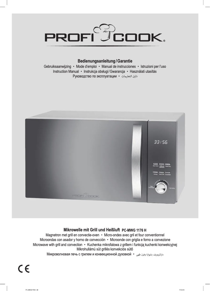 Page 1 de la notice Manuel utilisateur ProfiCook PC-MWG 1176 H