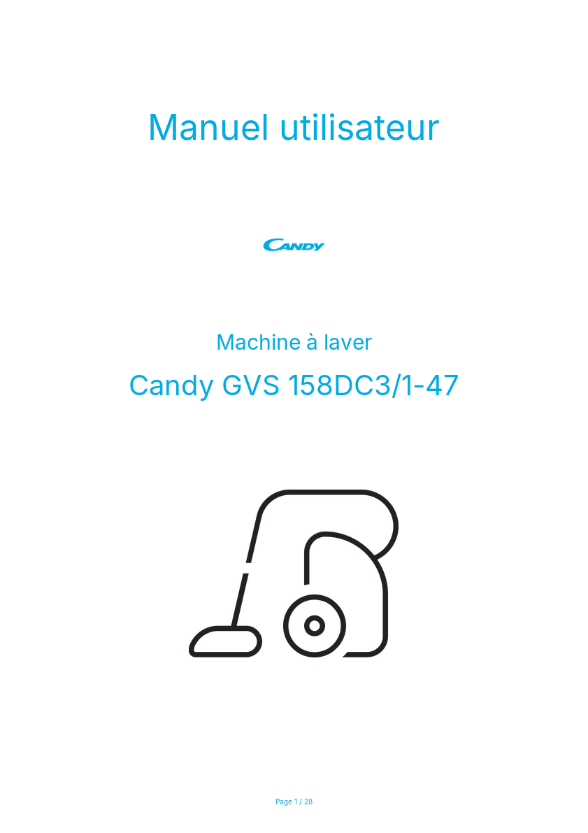Image de la première page du manuel de l'appareil GVS 158DC3/1-47