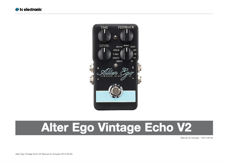 Page n°1 - Manuel utilisateur TC Electronic ALTER EGO V2