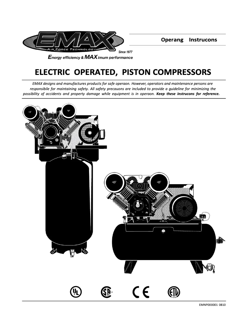 Page 1 de la notice Manuel utilisateur Emax ES07V080V1