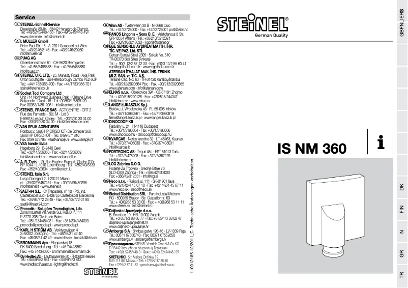 Page 1 de la notice Manuel utilisateur Steinel IS NM 360