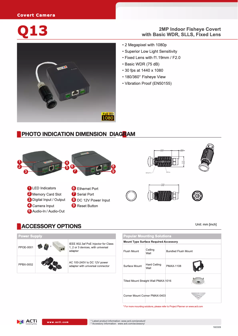 Page n°1 - Brochure ACTi Q13