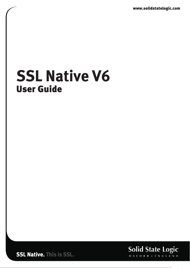 Page n°1 - Manuel utilisateur Solid State Logic Native X-ValveComp