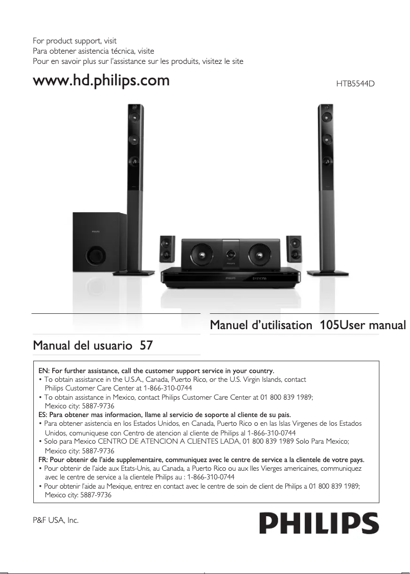 Imagen de la primera página del manual del dispositivo HTB5544D