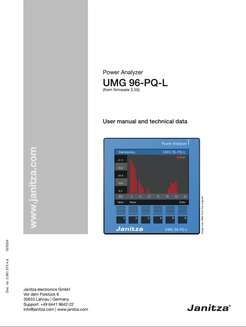 Image de la première page du manuel de l'appareil UMG 96-PQ-L