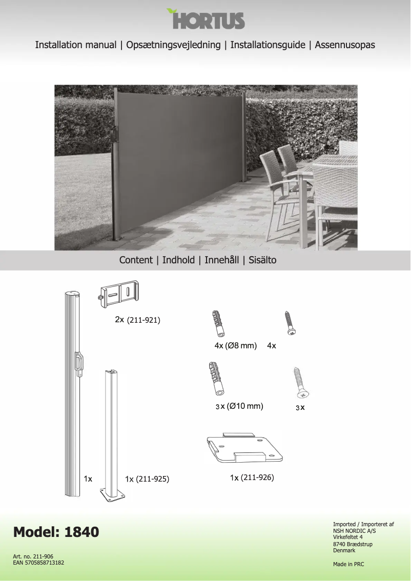 Image de la première page du manuel de l'appareil 211-906