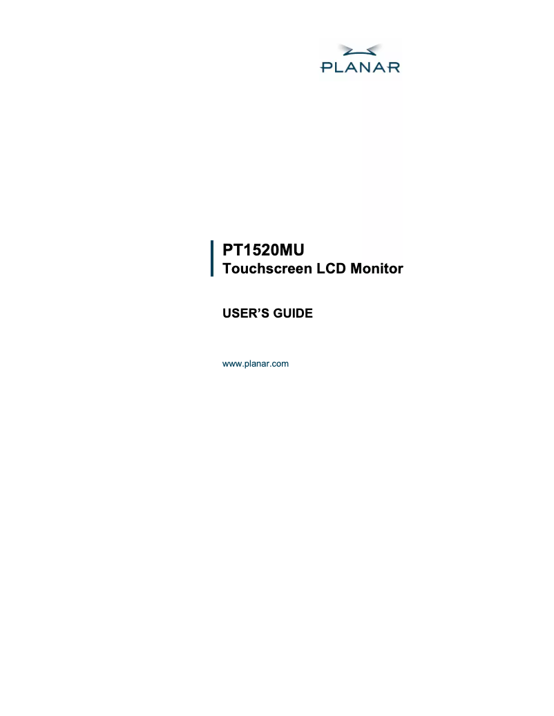 Image de la première page du manuel de l'appareil PT1520MU