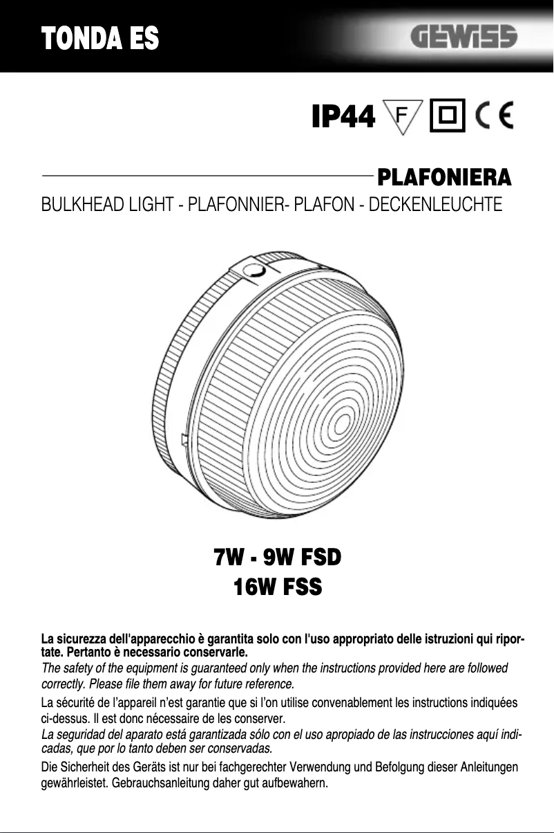 Page 1 de la notice Manuel utilisateur Gewiss GW80654
