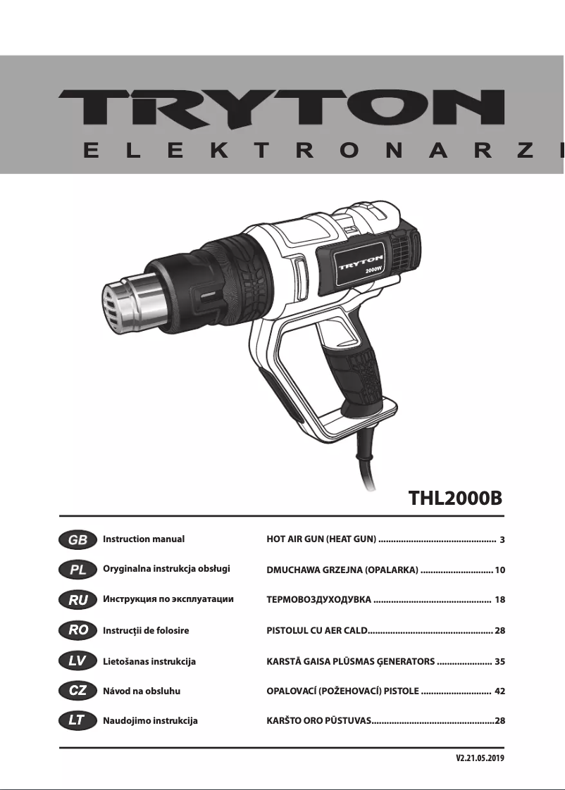 Page n°1 - Manuel utilisateur Tryton THL2000B