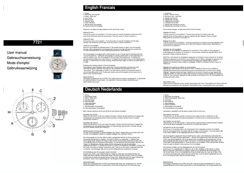 Page 1 de la notice Manuel utilisateur Davis 7721