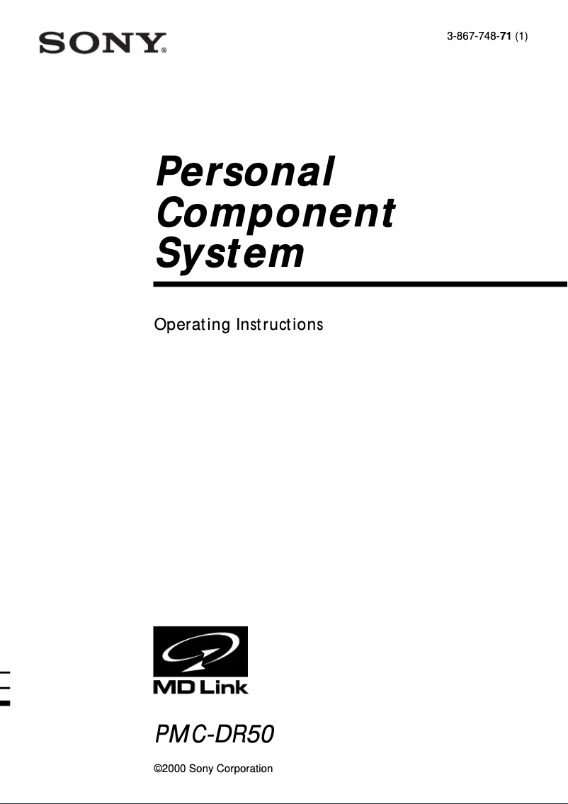 Page n°1 - Manuel utilisateur Sony PMC-DR50