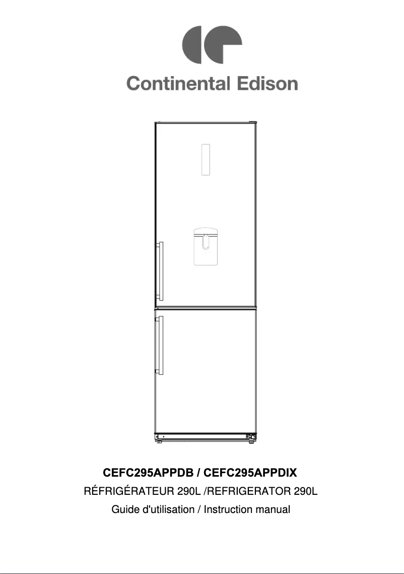 Page 1 de la notice Manuel utilisateur Continental Edison CEFC295APPDB