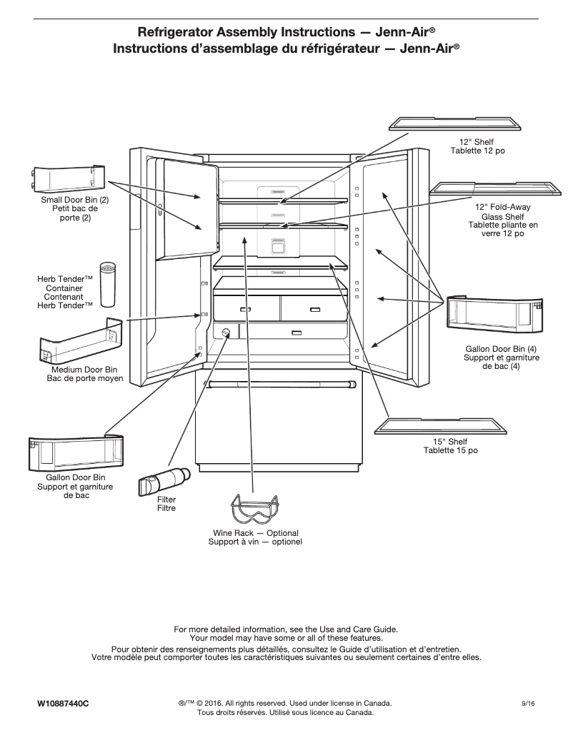 Page n°1 - Instructions / montage JennAir JFFCC72EFP