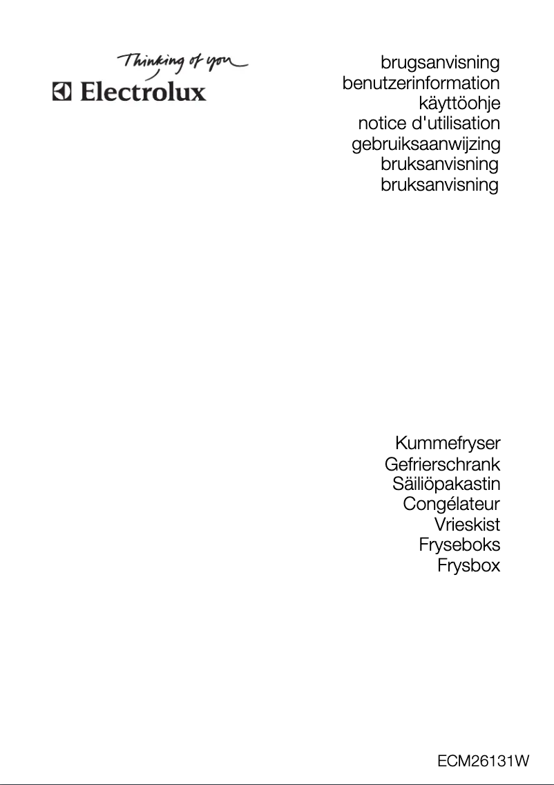 Page 1 de la notice Manuel utilisateur Electrolux ECM 26131