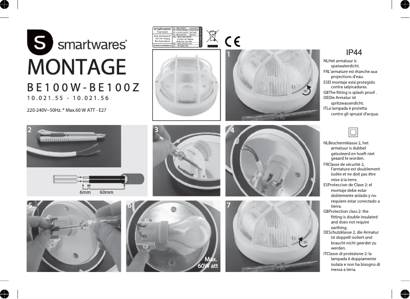 Page 1 de la notice Manuel utilisateur Smartwares BE100Z