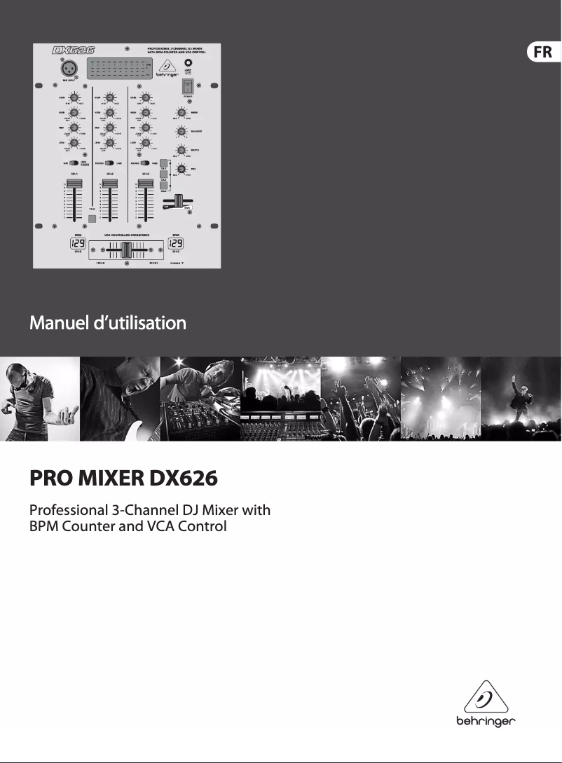 Page 1 de la notice Manuel utilisateur Behringer DX626